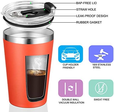 VEGOND 12oz Tumbler Stainless Steel Tumbler bulk Vacuum Insulated Double Wall Travel Tumbler with Lid and Straw Reusable Tumbler, Brick Red 6 Pack - Image 2