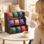TJ.MOREE 3-Tier Tea bag Organizer, Sturdy & Compact, Black - Image 6