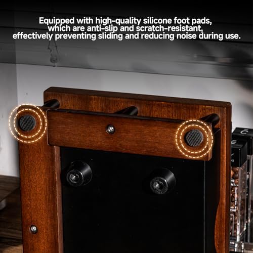Espresso Tamping Station with Knock Box, 8-in-1 Wooden Coffee Organizer, Espresso Knock Box & Tamping Station 58mm, Fits 51/53/54/58mm Portafilter Tamper Distributor for Home Barista - Image 5