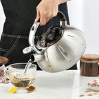Tea kettle, Stovetop Whistling Tea Kettle 3L Stainless Steel Teapot for Boiling Water Induction Cooker Gas Stove - Image 4