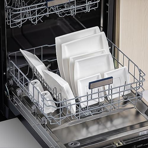 MALACASA 30 Piece Porcelain Dinnerware Set, Square Plates and Bowls for 6 - Image 5