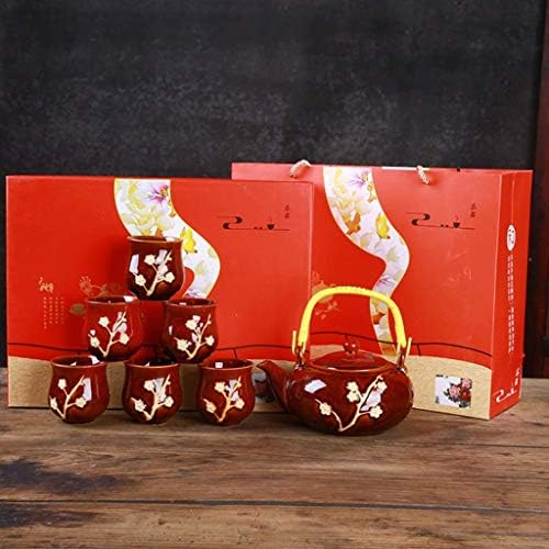 Japanese Cast Iron Tetsubin Teapot Chinese Kung Fu Tea Set, Plum Blossom Pattern Vintage China Tea Set, for Household Office Tea Accessories - Image 5