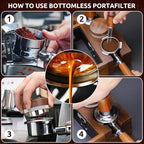 54mm Bottomless Portafilter, Espresso Accessories Fits Breville Barista Series BES870/878/880 Machines & Sage Barista Espresso Machine, Stainless Steel Filter Basket and Premium Rosewood Handle - Image 6