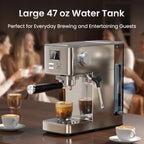 Compact Espresso Machine with Milk Frothing Steam Wand, 20-Bar Pump - Image 6