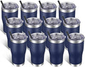 VEGOND 20oz Tumbler Stainless Steel Tumbler Cup with Lid And Straw Vacuum Insulated Double Wall Travel Coffee Mug(Navy Blue 12 Pack) by VEGOND