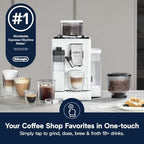 De'Longhi Rivelia Automatic Espresso Machine, Milk Frother, White - Image 2