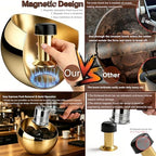 Upgraded 2L Espresso Knock Box with Glass Lid, Magnetic Knock Bar, Gold - Image 5