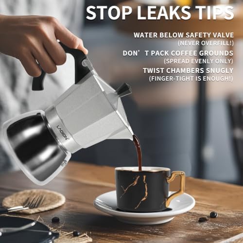 LAOION Stovetop Espresso Maker, 6Cup Moka Pot, Espresso Machine - Image 6