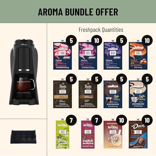 Flavia Aroma Brewer Bundle with 84 Freshpacks and 1 Merchandiser - Coffee Machine, Makes Coffee, Lattes, Tea, and other Hot or Iced Beverages, Multiple Brew Sizes, Grey, Works ONLY with Freshpacks - Image 3