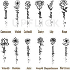 Custom Name Tea Infuser Bottle Bamboo Water Bottles Tea Tumbler with Infuser Minimalist Style Birth Month Flower - Image 6