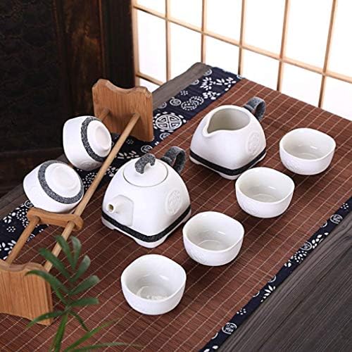 Japanese Cast Iron Tetsubin Teapot Japanese Style Ceramic Porcelain Tea Cup Set, Kung Fu Tea Set Teapot and Tea Cup 8 Pcs, for Home Office Business Tea Acc - Image 4