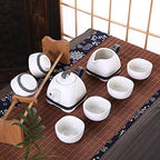 Japanese Cast Iron Tetsubin Teapot Japanese Style Ceramic Porcelain Tea Cup Set, Kung Fu Tea Set Teapot and Tea Cup 8 Pcs, for Home Office Business Tea Acc - Image 4