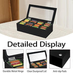 Tasybox Tea Bag Organizer, Acrylic Tea Box with Lid, Black Teabag Holder - Image 4