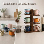 Wooden 3-Tier Countertop Coffee Mug Holder, Coffee Mug Display for Kitchen, Home & Café, Suitable for Storing Cups, Tea Cups & Small Items - Image 6
