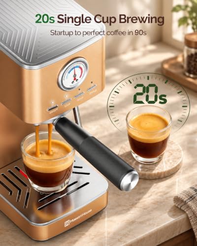 Maestri House Espresso Machine with 20 Bar Italian Pump and Milk Frother - Image 3