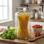kitchentoolz Large 2 Gallon Glass Mason Jar with Big Airtight Metal Lid and Carry Handle – Wide Mouth Square Container with Measurements for Dry Goods, Bulk Storage, and Food Prep - Image 7