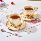 Tea Cups and Saucers Set of 2, 8 Oz (Colorful Floral) - Image 5