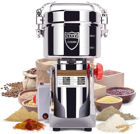 Goldtouch 1000g Grain Mill Grinder 3000W Electric Stainless Steel Grain Grinder High-Speed Pulverizer Powder Machine for Dry Wheat, Oats, Corn, Pepper and Coffee Beans (1000g Swing Type) by Goldtouch