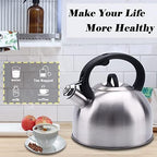 GGC 3L Tea Kettle for Stove Top, Loud Whistling Tea Kettles Water Boiler, Stainless Steel Kettle with Anti-Heat Handle and Simple Touch Button to Control Kettle Outlet - Image 4