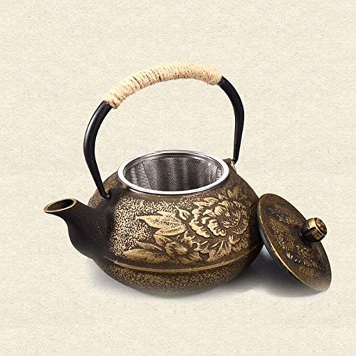 900ML Cast Iron Tea Kettle With Trivet Stand And Stainless Steel Infuser, Anti Rust Japanese Tetsubin Teapot For Electric Ceramic Stove - Image 2
