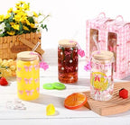 Zhehao 6 Set Cute Coquette Pink Bow Glass Cup Gift Set - Image 5