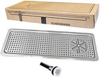 YBB Pitcher Rinser Cup Washer Glass Cleaning Rinser with Side Sprays, Drain and Drip Tray for Bar Coffee Shop (25.4" x 8.5" x 1") by YBB