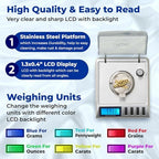 AWS Gemini-20 Milligram Scale 20g x 0.001g–Digital Jewelry/Lab Scale for Powder, Gold, Gems – Includes Calibration Weights, Tweezers & Tray–Tare, Cal, 6 Units (Gemini - 20 - Silver) - Image 5