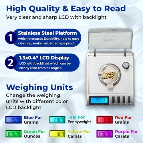 AWS Gemini-20 Milligram Scale 20g x 0.001g–Digital Jewelry/Lab Scale for Powder, Gold, Gems – Includes Calibration Weights, Tweezers & Tray–Tare, Cal, 6 Units (Gemini - 20 - Silver) - Image 5
