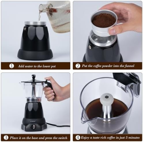 LAOION Cuban Coffee Maker, 6 or 3cup Electric Espresso Coffee Maker - Image 4