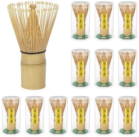 12 Pcs Matcha Whisk Bulk 100 Prong Whisk for Matcha Powder Traditional Japanese Chasen Handcrafted Bamboo Stirrer Mixer Brush Authentic Ceremonial Tea Preparation Starter for Matcha Lovers by Sandure