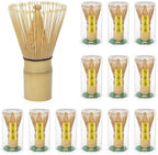 12 Pcs Matcha Whisk Bulk 100 Prong Whisk for Matcha Powder Traditional Japanese Chasen Handcrafted Bamboo Stirrer Mixer Brush Authentic Ceremonial Tea Preparation Starter for Matcha Lovers by Sandure