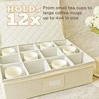 storageLAB Cup & Mug Storage Case | Hard Shell Felt Dividers | Cream - Image 3
