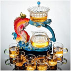 YUDIZWS Lazy Kungfu Drip Teapot,Heat Resistant Tea Set,Sturdy High Borosilicate Glass Teapot,Magnetic Water Diversion Semi-Automatic Teapot Set Magic Tea Set of Holiday Gifts,A fish tea set by YUDIZWS