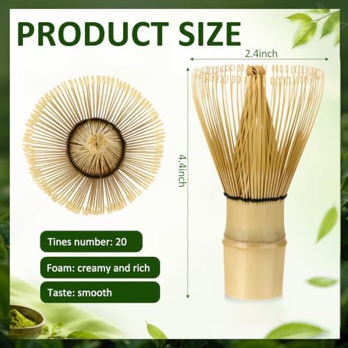 LemonRoad 12 Pcs Matcha Whisk Bulk 80 Prong Bamboo Whisk for Matcha Powder - Image 3