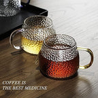LUXU Hammered Tea Cups,Glass Coffee Mugs,15 oz,Set of 6 - Image 5