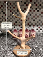 Rustic Oak Branch Mug Tree Holder, Handmade Wood Coffee Cup Stand - Image 3