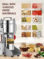 CGOLDENWALL 800g Electric Grain Grinder Mill Safety Upgraded 2400W High-speed Spice Herb Grinder Commercial Superfine Machine Dry Cereals Pulverizer CE 110V (800g Swing Type) - Image 4