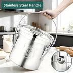 304 Stainless Steel Airtight Canister for Kitchen, 2.4Gal Food Storage Container with Lid and Locking Clamp Metal Bucket for Rice, Flour, Grain, Coffee Bean, Sugar, Cookie 9L (Handheld) - Image 5