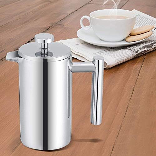 TOPINCN French Press Coffee Maker, Stainless Steel, Double Wall Insulation, Mirror Finish, 350ml, with Filter, for Coffee and Tea - Image 7