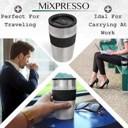 Mixpresso Single Serve & Single Cup Coffee Maker with 14oz Travel Mug Black - Image 6