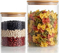 Large Glass Storage Containers with Bamboo Lids for Flour & Sugar, 2 Pack by HomArtist