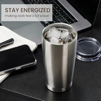 MEWAY 20oz Tumbler 12 Pack Double Wall Vacuum Insulated Travel Mug Bulk, Stainless Steel Tumblers with Lid and Straw, Durable Powder Coated Coffee Cups for Cold & Hot Drinks (Silver, 12) - Image 4