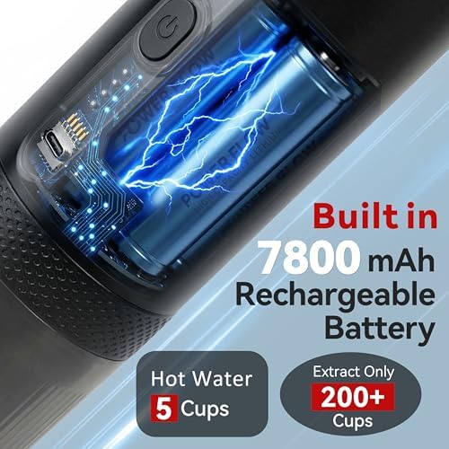 Portable Coffee Maker Electric Espresso Machine, Coffee Espresso Maker for Travel Self-Heating USB-C, Battery Powered with 7800mAh, for Ground Coffee & NS Capsule, for RV, Hiking, Office,Gifts for Men - Image 4