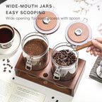 Danmu Coffee Bean Storage 45 oz with Bamboo Shelf,Coffee Canister 2 Pack - Image 6