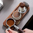 Bincoo 51/53mm Espresso Tamping Station - Sapele Coffee Bar Organizer with Non-Slip Mat, Multi-Slot Design for Counter, Holds Tamper,Distributor, Basket Holder - Image 5