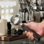 Brown Wood Handle Bottomless Portafilter - Image 2