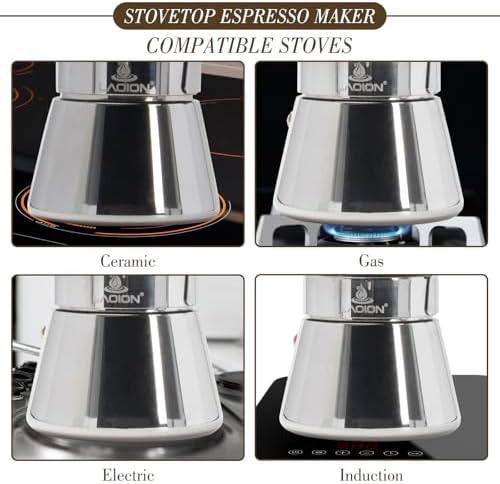 LAOION Stovetop Espresso Maker, 9Cup 360ml Moka Pot, Cuban Coffee Make - Image 4
