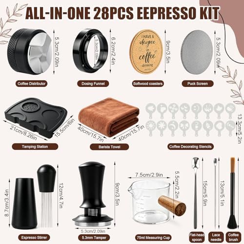 Espresso Accessories Kit, 53mm Coffee Tamper, 28PCS - Image 2