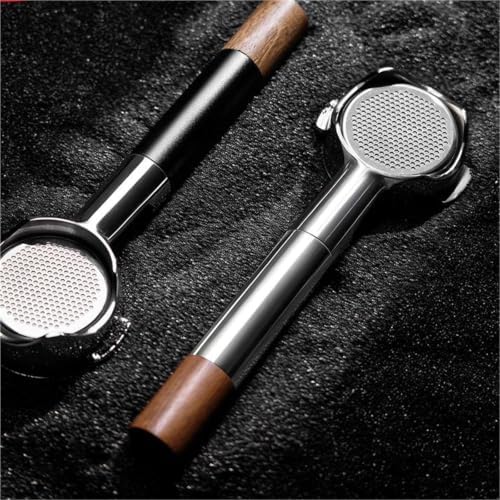 Coffee Machine Portafilter Handle,Compatible With IKAPE,Openwork Bottomless Portafilter,Stainless Steel And Walnut Espresso Handle,54 / 58mm Extraction Basket(58mm E61 Black) - Image 3