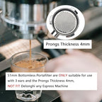 Gevi 51mm Bottomless Portafilter - 3 Ears Cafe Barista Fits Yabano, Includes Portafilter Filter Basket - Image 2